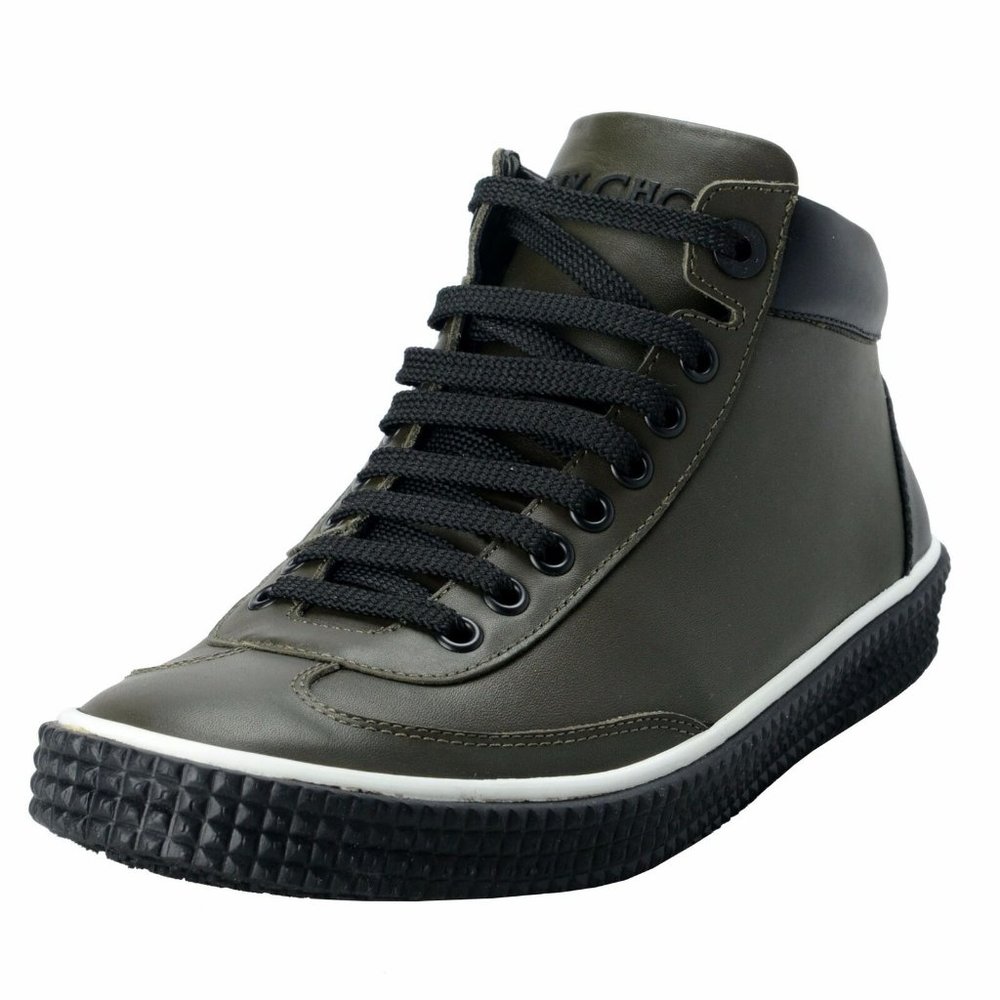 Jimmy Choo Varley Leather Forest Green Sneakers
